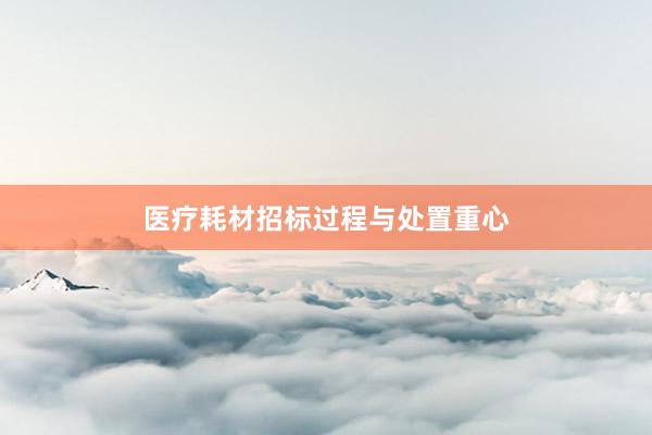 医疗耗材招标过程与处置重心